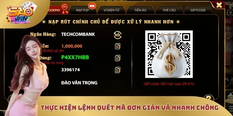 Thực hiện lệnh quét mã đơn giản và nhanh chóng